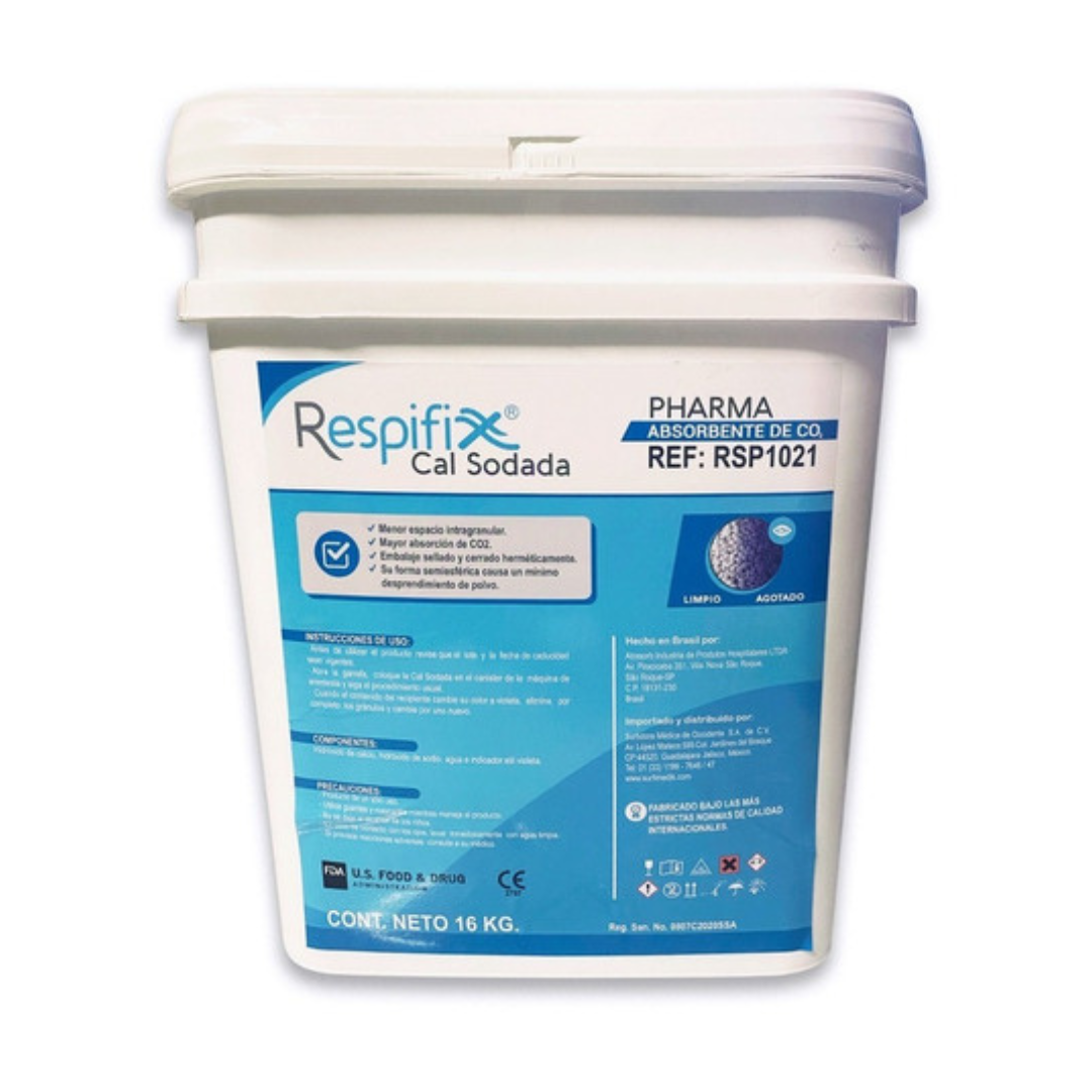 Cal Sodada Granular Respifix Caja con 10 Cubetas